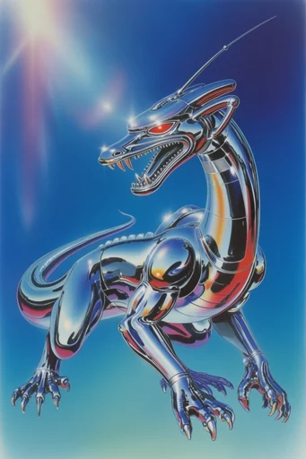 Hyper-Gloss Retro-Futurism style reference image — Hajime Sorayama style