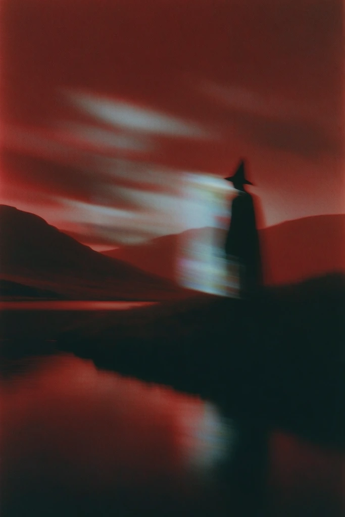 Crimson Spectral Noir style AI image example 2