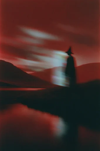 Crimson Spectral Noir style AI image example 2