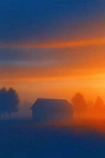 Atmospheric Amber Minimalism style AI image example 4