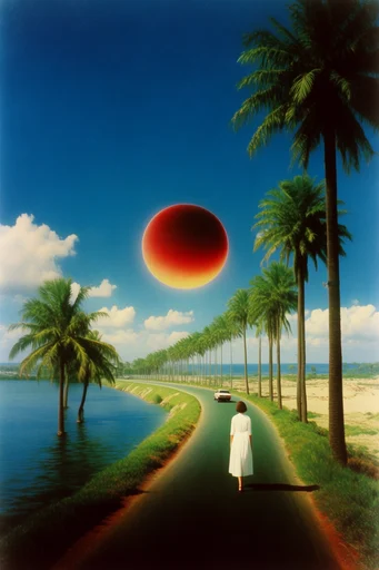 Luminous Retro-Surrealist Landscapes moodboard — generate AI images in this style