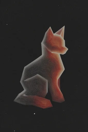 Nocturnal Topographic Glitch style AI image example 3