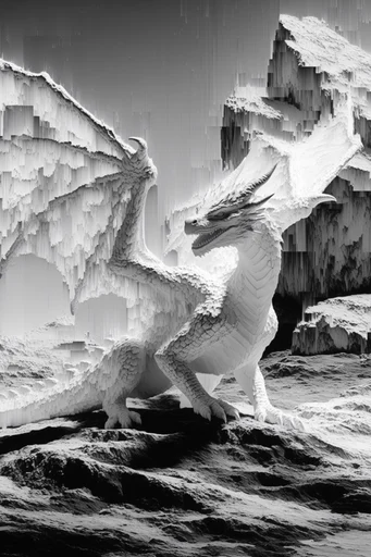 Monochromatic Digital Erosion style reference image — high contrast
