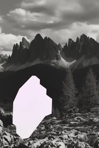 Monochrome Graphic Surrealism style reference image — high-contrast monochrome photography