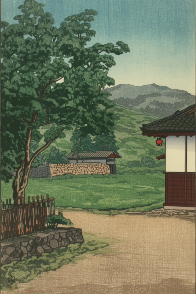 Ethereal Shin-Hanga Revival style AI image example 2