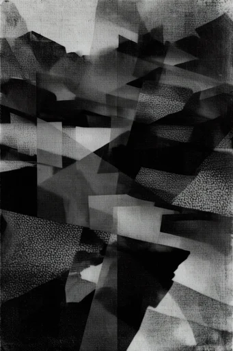 Gritty Monochromatic Noir style AI image example 2