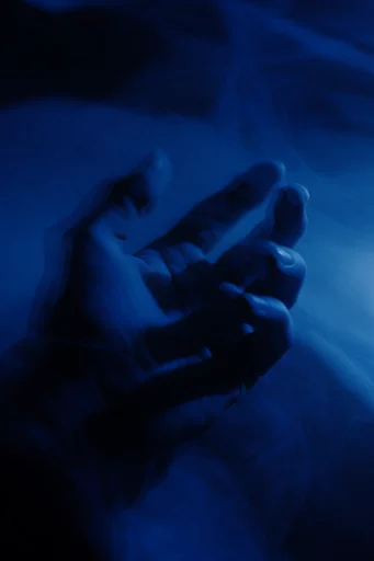 Nocturnal Cobalt Spectralism style reference image — cinematic chiaroscuro lighting