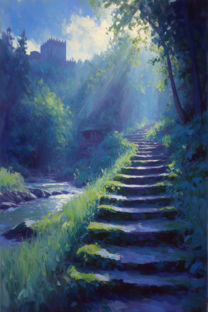 Luminous Sylvan Impressionism style AI image example 2
