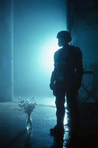Cinematic Cyan Noir style reference image — cold teal color grading