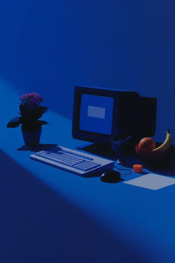 Monochromatic Cyan Nocturne style reference image — cobalt blue
