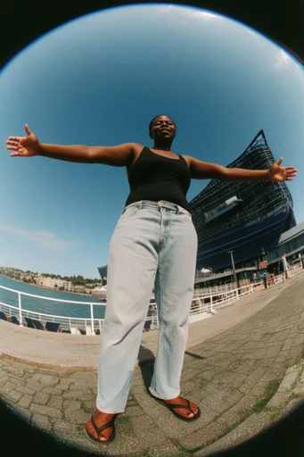 Dynamic Urban Fisheye style AI image example 2