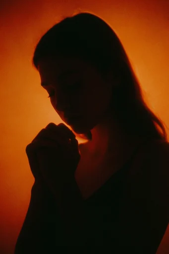 Amber Noir Cinematic style reference image — deep red glow