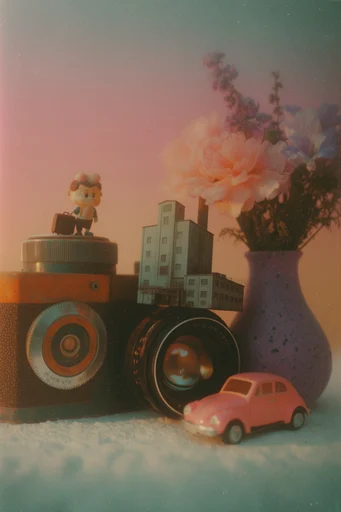 Ethereal Analog Nostalgia style reference image — heavy film grain