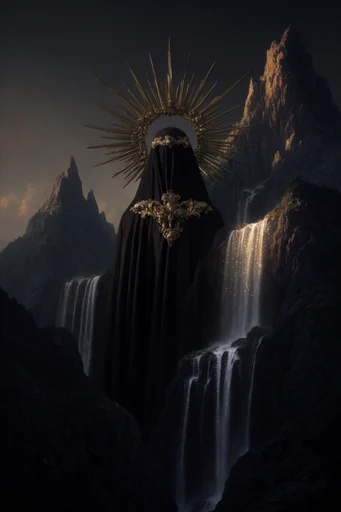 Sacred Gilded Void style reference image — celestial mysticism