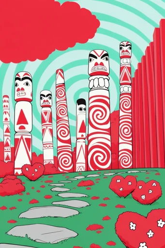 Graphic Surreal Pop style AI image example 2