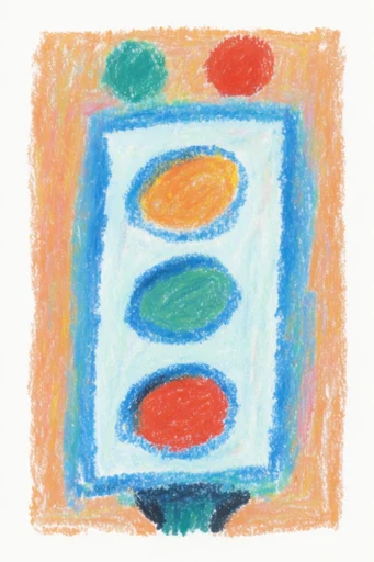 Textured Naive Minimalist style reference image — wax crayon texture