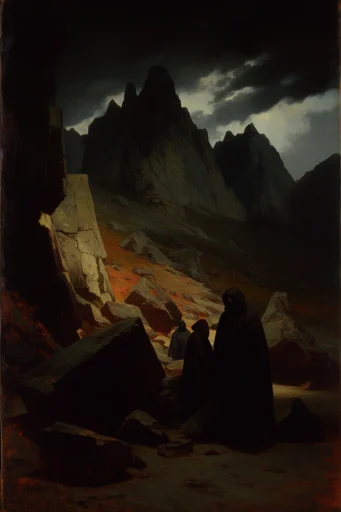 Nocturnal Gothic Romanticism style reference image — chiaroscuro oil painting