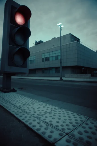 Clinical Brutalist Noir style reference image — clinical blue lighting