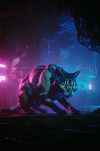 Atmospheric Neon Dystopia style reference image — futuristic industrial decay