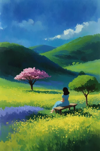 Luminous Pastoral Impressionism style reference image — impasto techniques