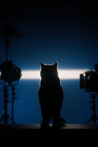 Cinematic Ultramarine Noir style reference image — volumetric lighting