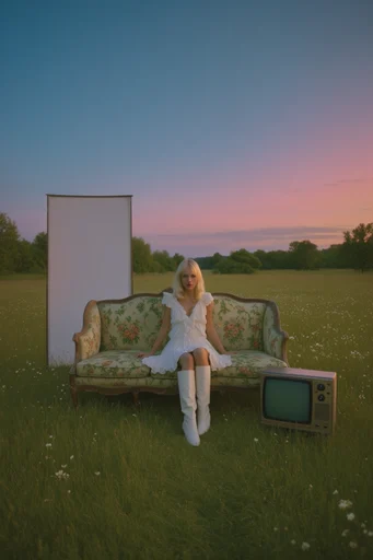 Nostalgic Pastoral Surrealism style reference image — vintage film aesthetic