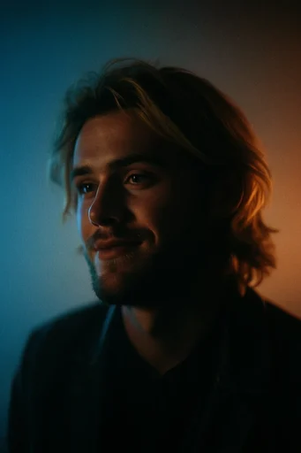 Cinematic Amber Twilight style reference image — intimate mood lighting