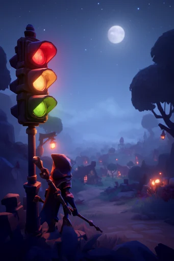 Luminous Crimson Arcana style reference image — volumetric lighting