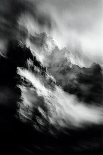 Ethereal Motion Noir style reference image — high-contrast monochrome