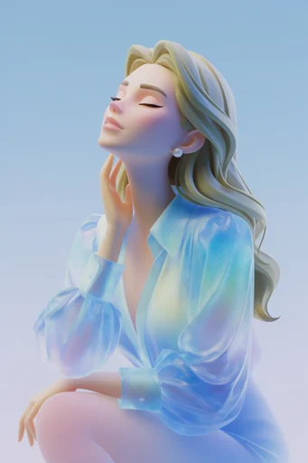 Refractive Cobalt Minimalism style reference image — smooth rounded contours