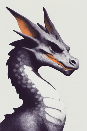 Stippled Risograph Surrealism style reference image — pop surrealism