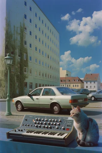 Surreal Pastoral Technicolor style reference image — 3d rendered aesthetics