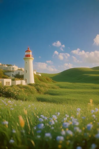 Vibrant Pastoral Dreamscape style reference image — sun-drenched glow