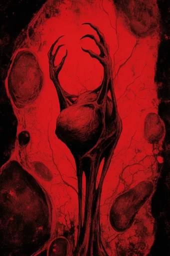 Visceral Crimson Abstraction style AI image example 3