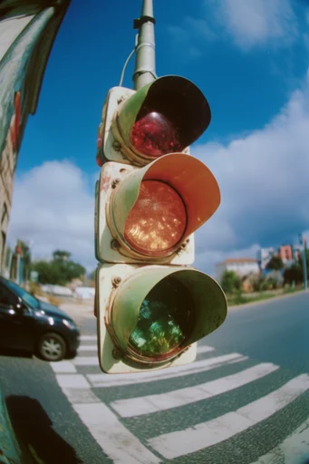Dynamic Nostalgic Summer style reference image — fish-eye lens distortion