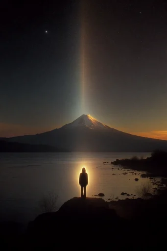 Luminous Cosmic Ether style reference image — deep indigo and pitch black void