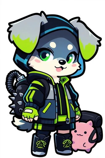 Neon Punk Vectorism style reference image — clean digital vector art