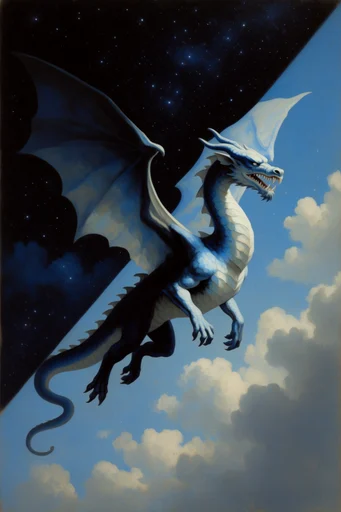 Celestial Surrealist Vision style reference image — chiaroscuro lighting