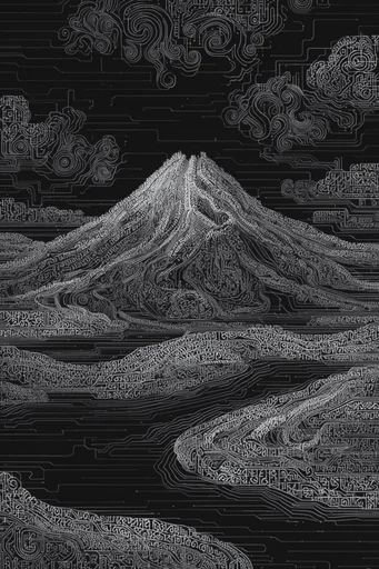 Monochrome Cybernetic Brutalism style AI image example 2