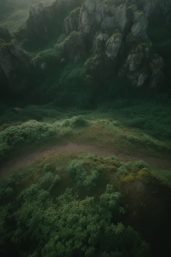 Ethereal Verdant Perspectives style reference image — lush forest canopy