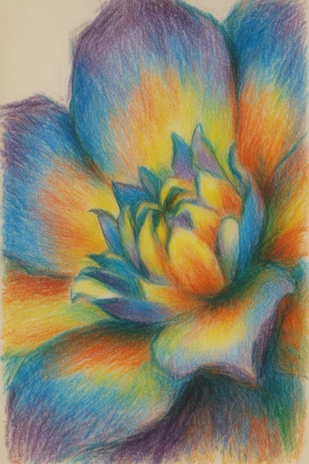 Vibrant Prismatic Sketchbook style reference image — saturated color blocking