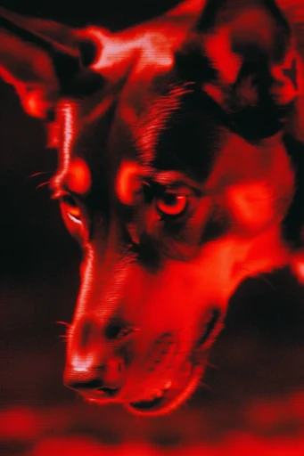 Monochromatic Crimson Surrealism style reference image — specular highlights