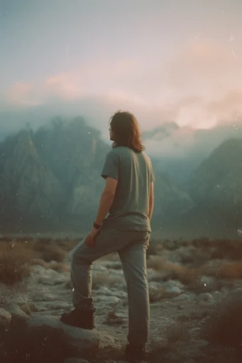 Cinematic Analog Introspection style reference image — cinematic 35mm film grain