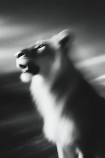Spectral Monochrome Motion style reference image — extreme motion blur