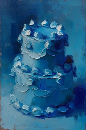Textured Cobalt Expressionism style reference image — indigo and icy blue tones