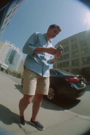 Dynamic Fisheye Action style reference image — Y2K streetwear