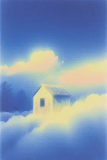 Ethereal Luminous Distortion style reference image — dissolving silhouette