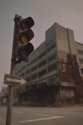 Glitch-Infused Cinematic Realism style reference image — muted earth tones