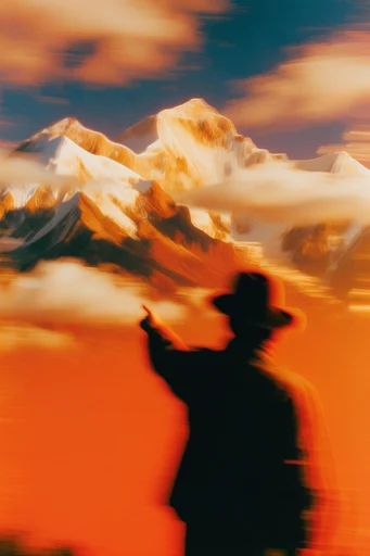 Kinetic Amber Dreamscape style reference image — motion blur