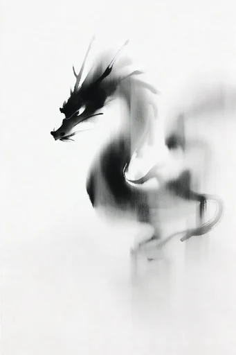 Ethereal Monochrome Motion style reference image — heavy film grain